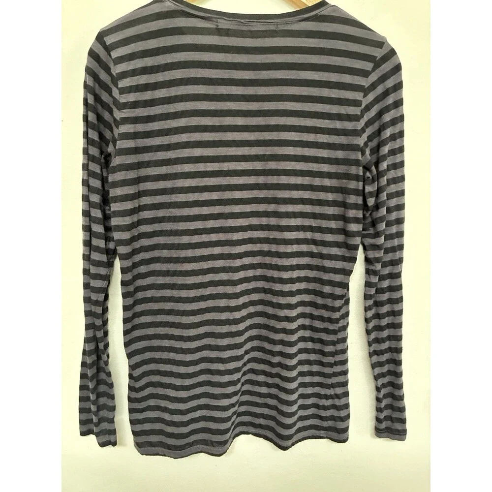 Michael Stars Long Sleeve Shirt Women’s Medium Black Striped The Original Tee